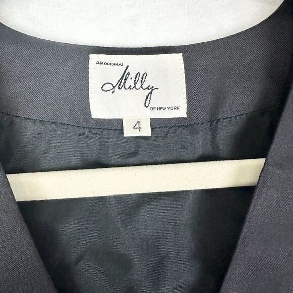 Milly New York Vintage Silk Mod Retro Shift Dress Size 4 Art Geometric - Picture 6 of 7